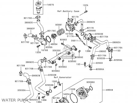 WATER PUMP - ZG1200B14 VOYAGER XII 2000 USA CALIFORNIA CANADA