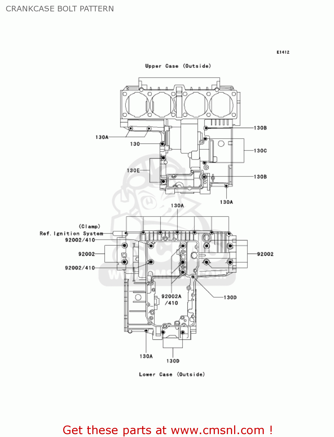 CRANKCASE BOLT PATTERN ZG1200B15 VOYAGER XII 2001 USA CALIFORNIA CANADA