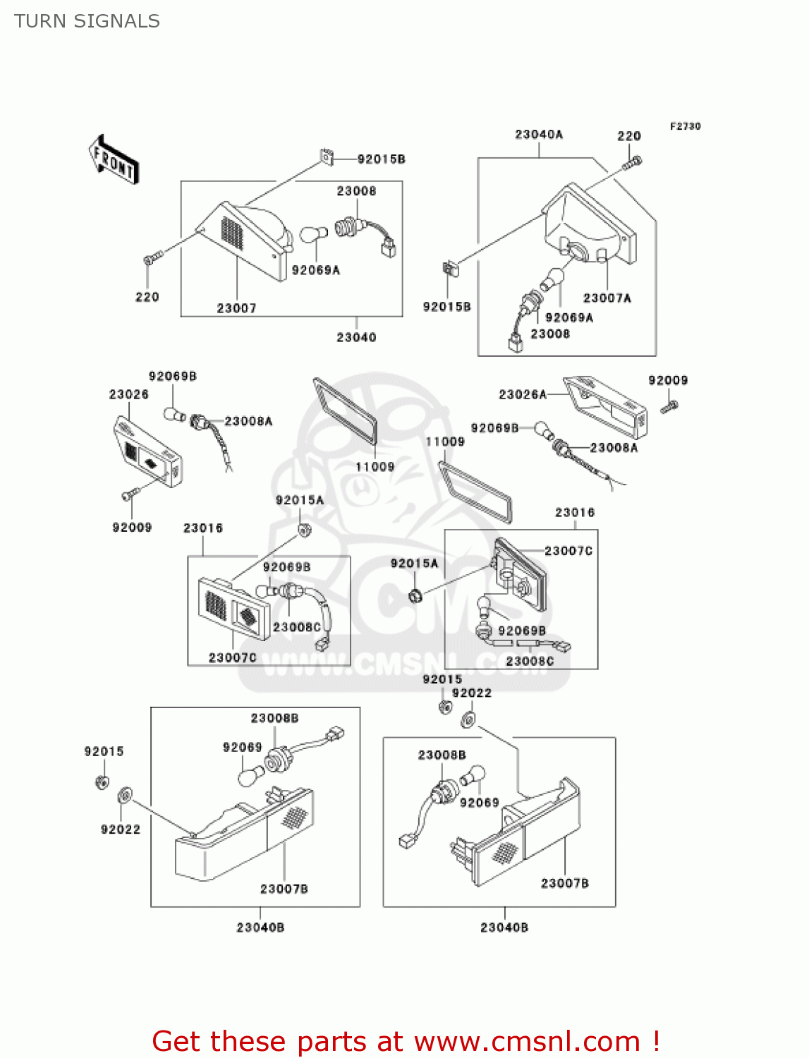 TURN SIGNALS ZG1200B15 VOYAGER XII 2001 USA CALIFORNIA CANADA
