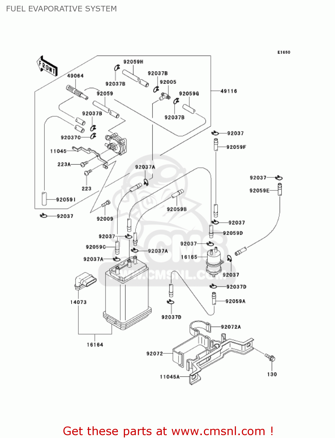 FUEL EVAPORATIVE SYSTEM ZG1200B15 VOYAGER XII 2001 USA CALIFORNIA CANADA