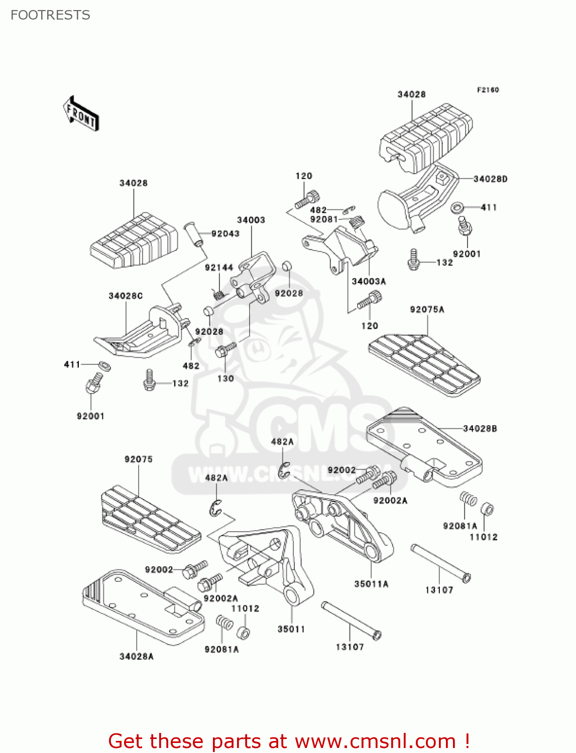 FOOTRESTS ZG1200B15 VOYAGER XII 2001 USA CALIFORNIA CANADA