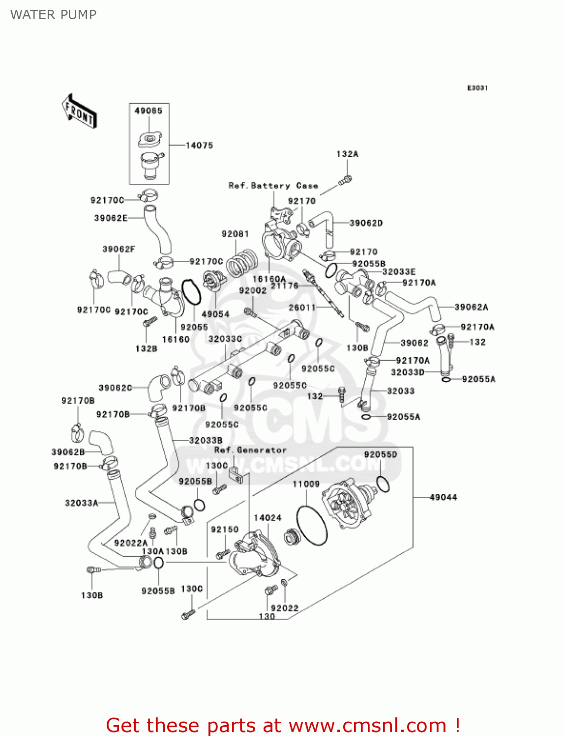 WATER PUMP ZG1200B15 VOYAGER XII 2001 USA CALIFORNIA CANADA