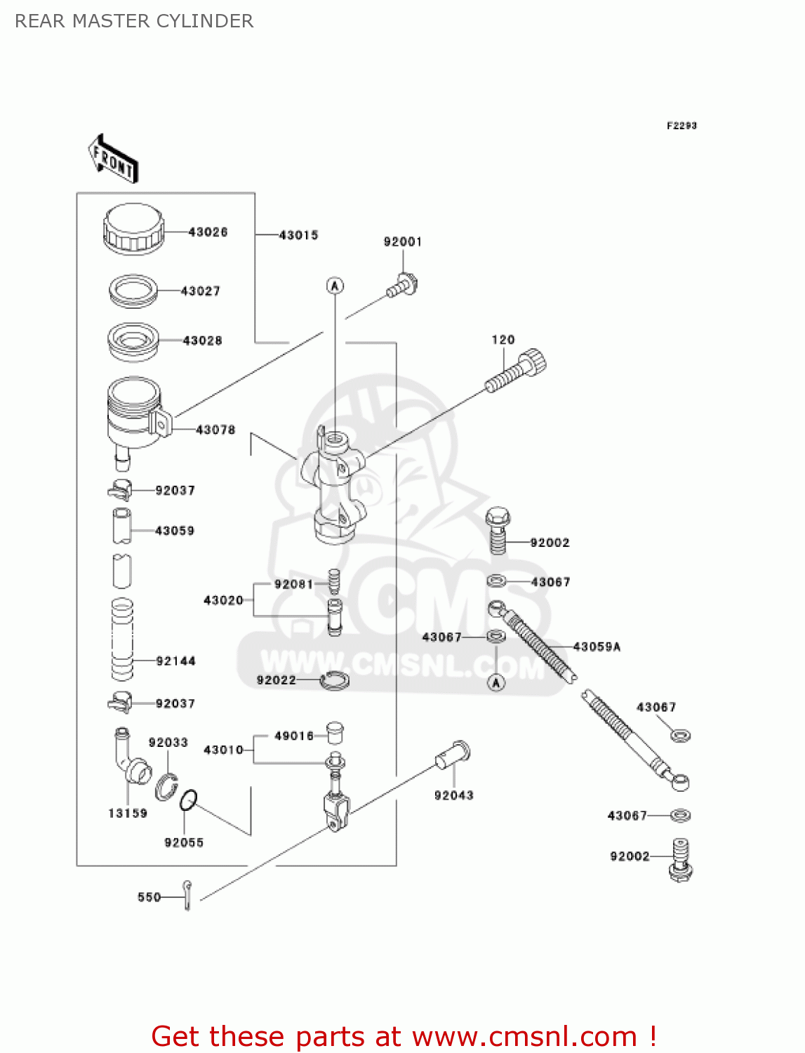 REAR MASTER CYLINDER ZG1200B15 VOYAGER XII 2001 USA CALIFORNIA CANADA