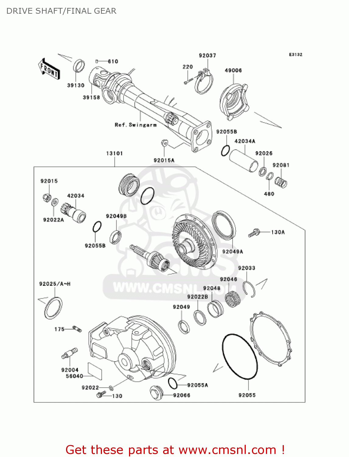 DRIVE SHAFT/FINAL GEAR ZG1200B15 VOYAGER XII 2001 USA CALIFORNIA CANADA