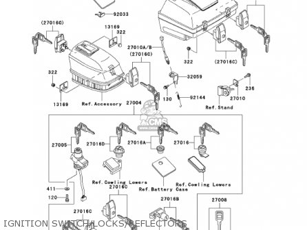 IGNITION SWITCH/LOCKS/REFLECTORS - ZG1200B15 VOYAGER XII 2001 USA CALIFORNIA CANADA