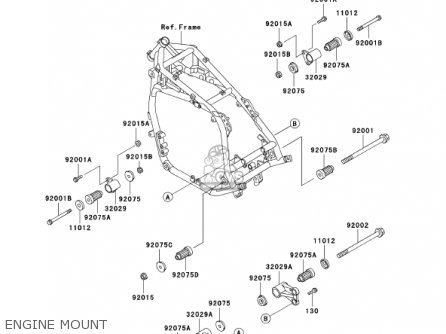 ENGINE MOUNT - ZG1200B15 VOYAGER XII 2001 USA CALIFORNIA CANADA