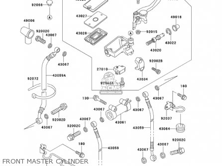 FRONT MASTER CYLINDER - ZG1200B15 VOYAGER XII 2001 USA CALIFORNIA CANADA