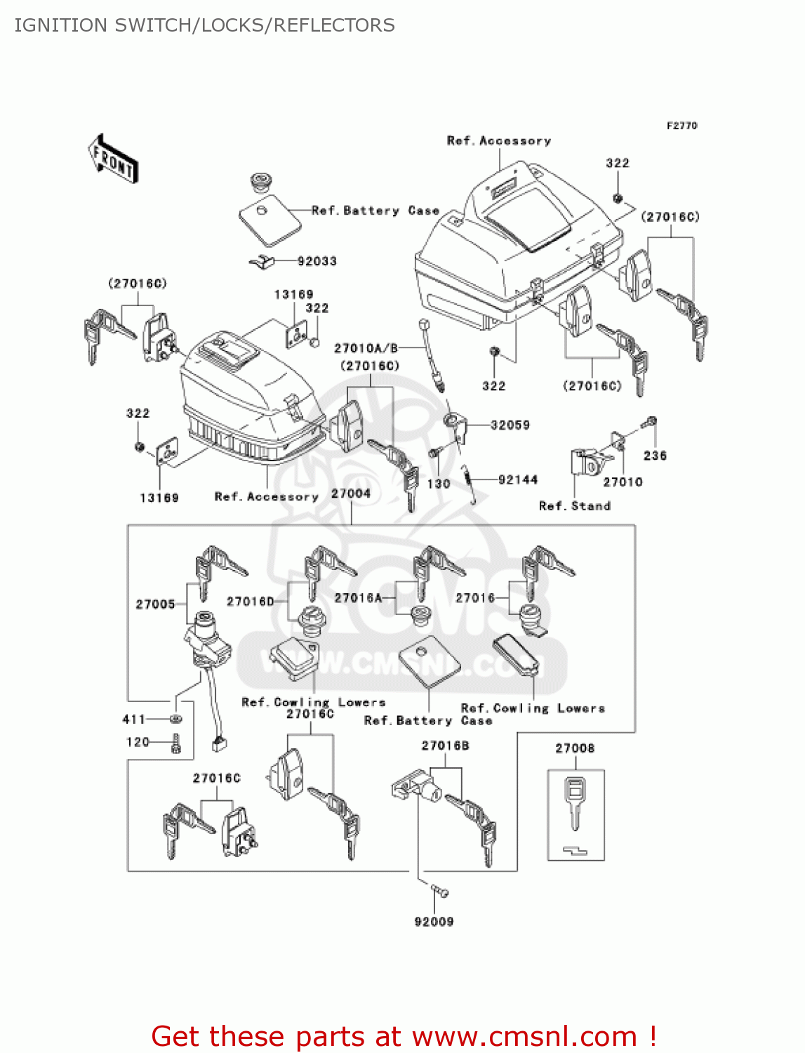 IGNITION SWITCH/LOCKS/REFLECTORS ZG1200B16 VOYAGER XII 2002 USA CALIFORNIA CANADA