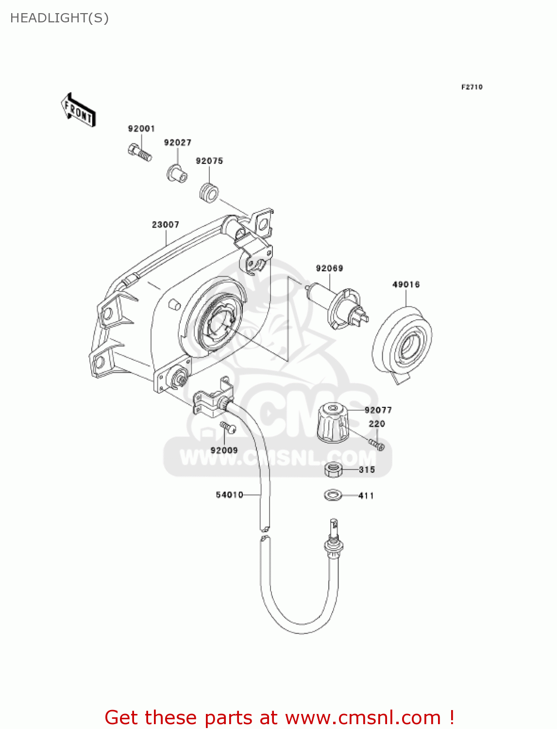 HEADLIGHT(S) ZG1200B16 VOYAGER XII 2002 USA CALIFORNIA CANADA