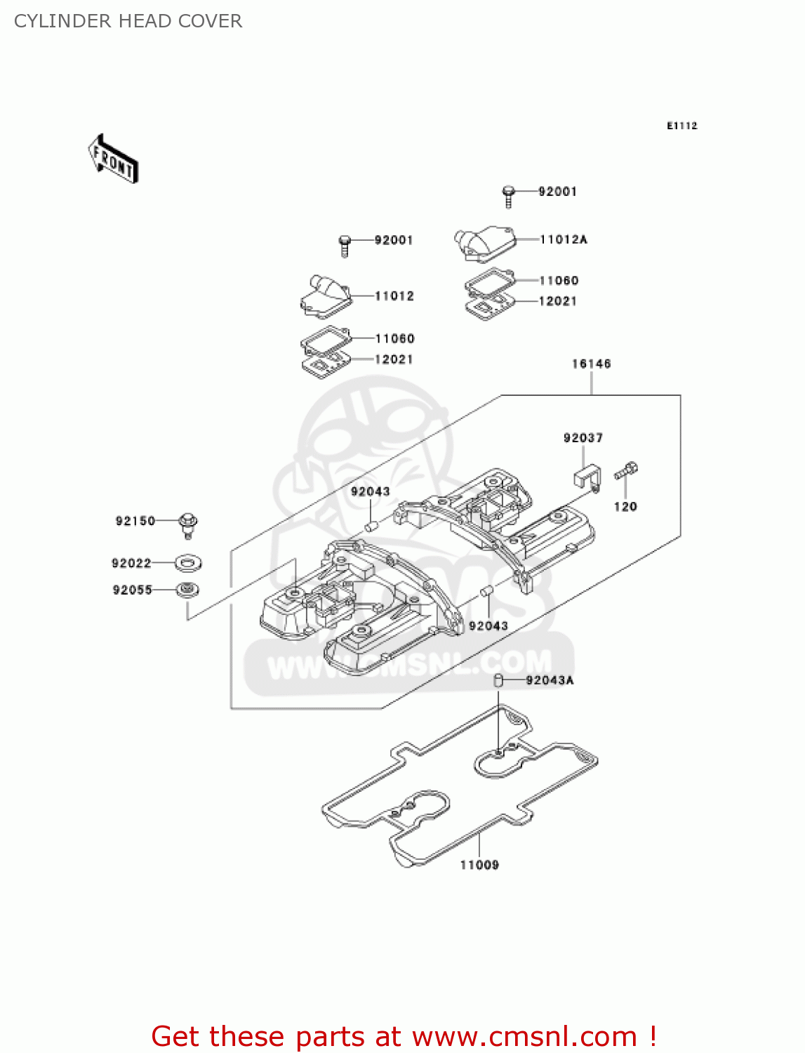 CYLINDER HEAD COVER ZG1200B16 VOYAGER XII 2002 USA CALIFORNIA CANADA
