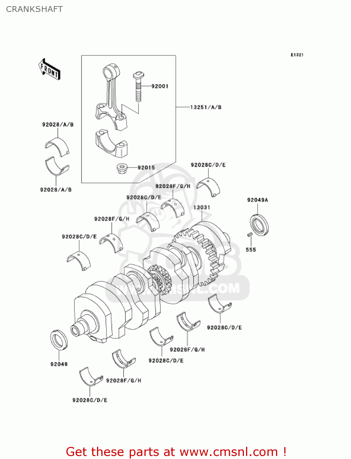 CRANKSHAFT ZG1200B16 VOYAGER XII 2002 USA CALIFORNIA CANADA