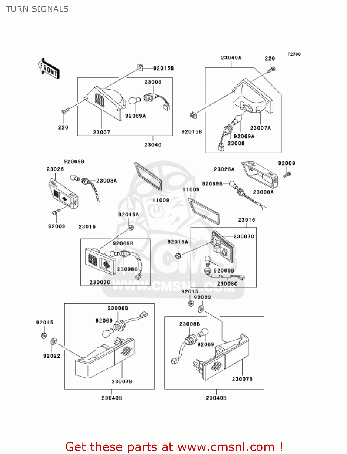 TURN SIGNALS ZG1200B16 VOYAGER XII 2002 USA CALIFORNIA CANADA