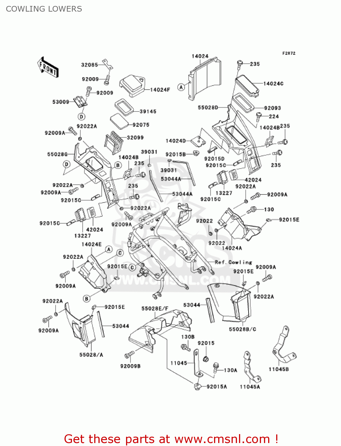 COWLING LOWERS ZG1200B16 VOYAGER XII 2002 USA CALIFORNIA CANADA