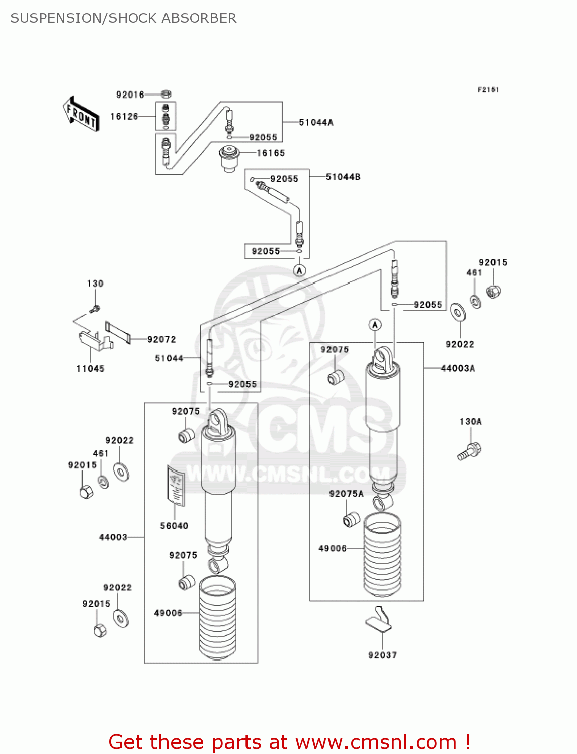 SUSPENSION/SHOCK ABSORBER ZG1200B16 VOYAGER XII 2002 USA CALIFORNIA CANADA