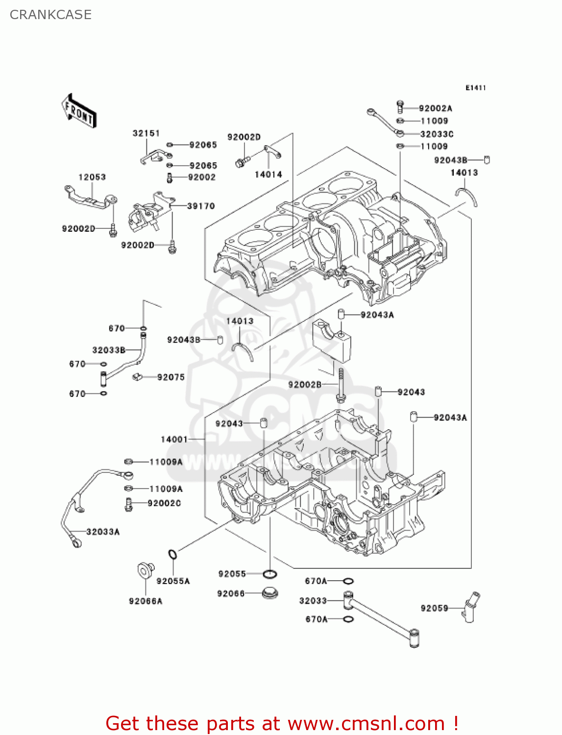 CRANKCASE ZG1200B16 VOYAGER XII 2002 USA CALIFORNIA CANADA