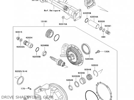 DRIVE SHAFT/FINAL GEAR - ZG1200B16 VOYAGER XII 2002 USA CALIFORNIA CANADA