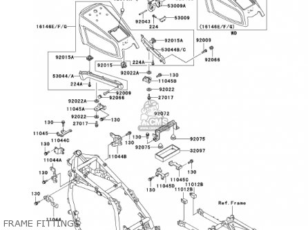 FRAME FITTINGS - ZG1200B16 VOYAGER XII 2002 USA CALIFORNIA CANADA