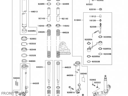 FRONT FORK - ZG1200B16 VOYAGER XII 2002 USA CALIFORNIA CANADA