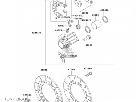 FRONT BRAKE - ZG1200B16 VOYAGER XII 2002 USA CALIFORNIA CANADA