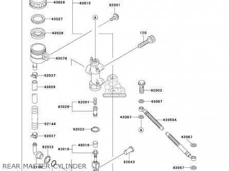 REAR MASTER CYLINDER - ZG1200B16 VOYAGER XII 2002 USA CALIFORNIA CANADA