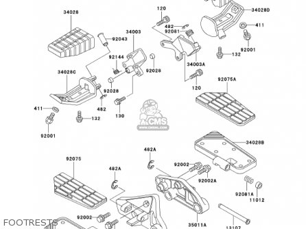 FOOTRESTS - ZG1200B16 VOYAGER XII 2002 USA CALIFORNIA CANADA