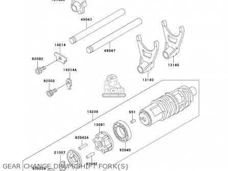 GEAR CHANGE DRUM/SHIFT FORK(S) - ZG1200B16 VOYAGER XII 2002 USA CALIFORNIA CANADA