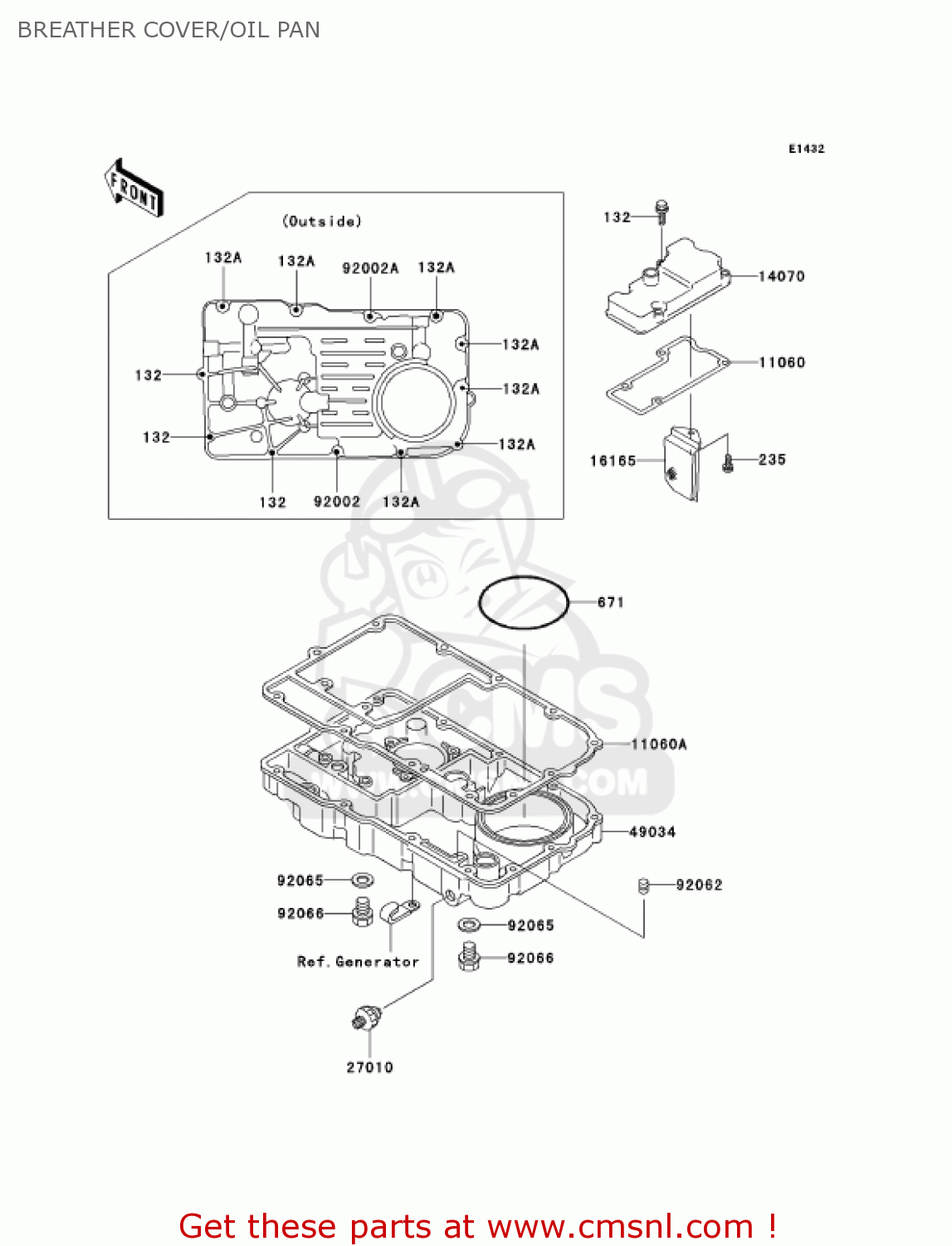BREATHER COVER/OIL PAN ZG1200B17 VOYAGER XII 2003 USA CALIFORNIA CANADA