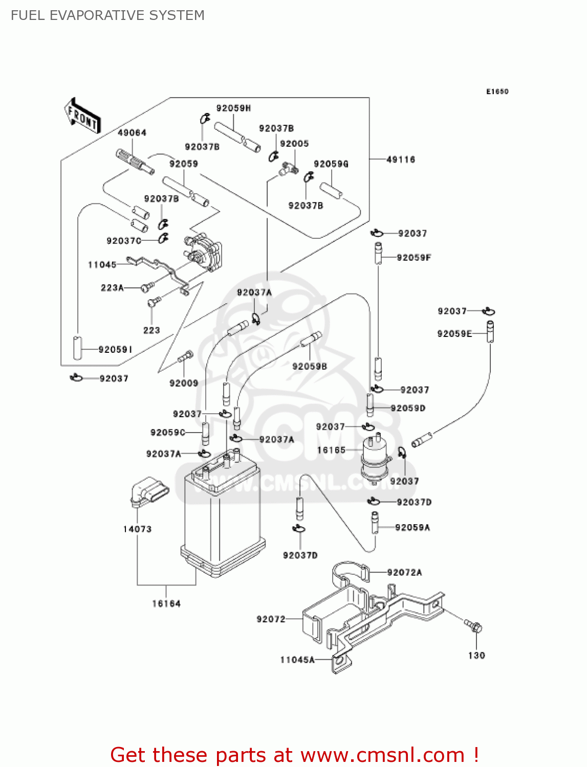 FUEL EVAPORATIVE SYSTEM ZG1200B17 VOYAGER XII 2003 USA CALIFORNIA CANADA