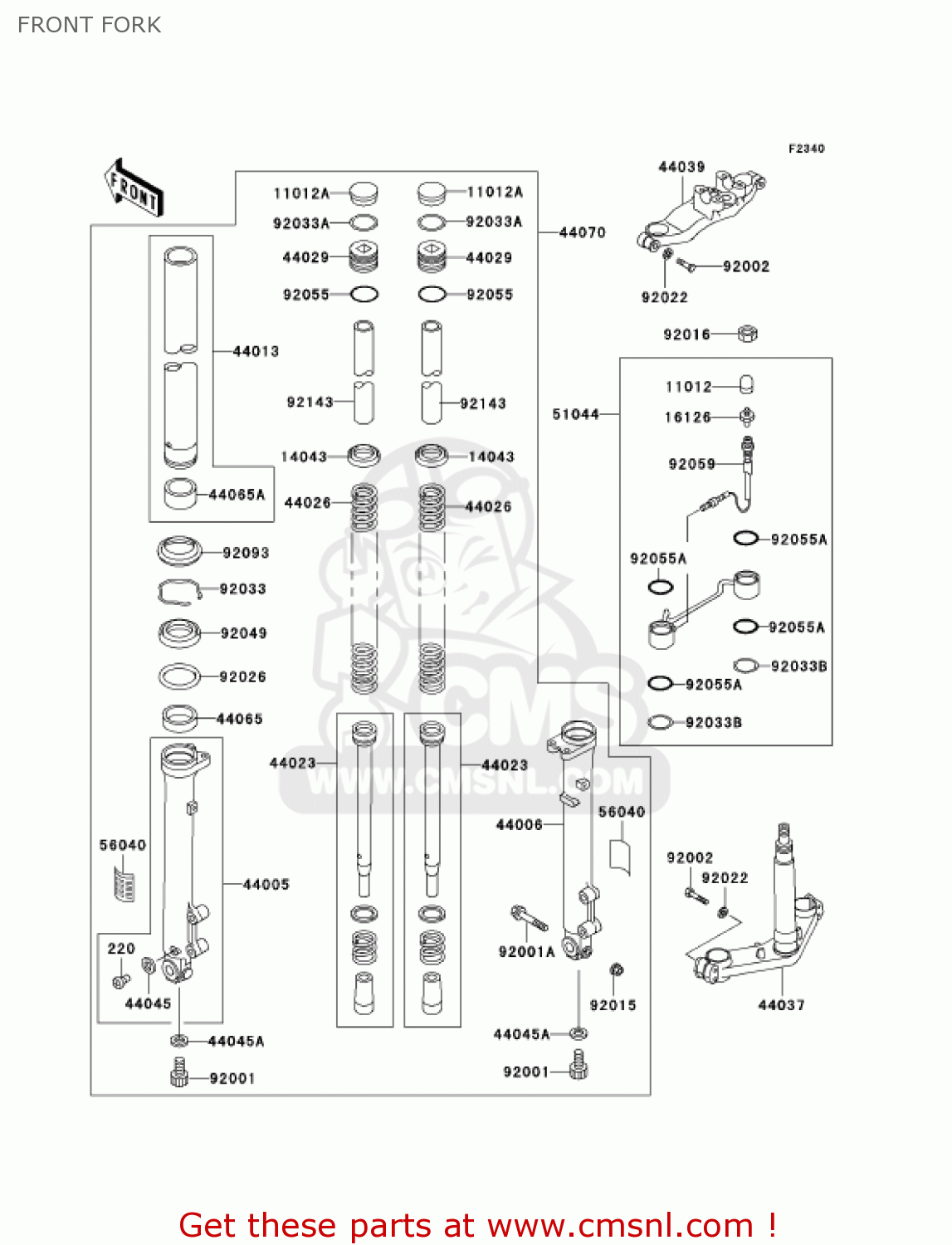 FRONT FORK ZG1200B17 VOYAGER XII 2003 USA CALIFORNIA CANADA