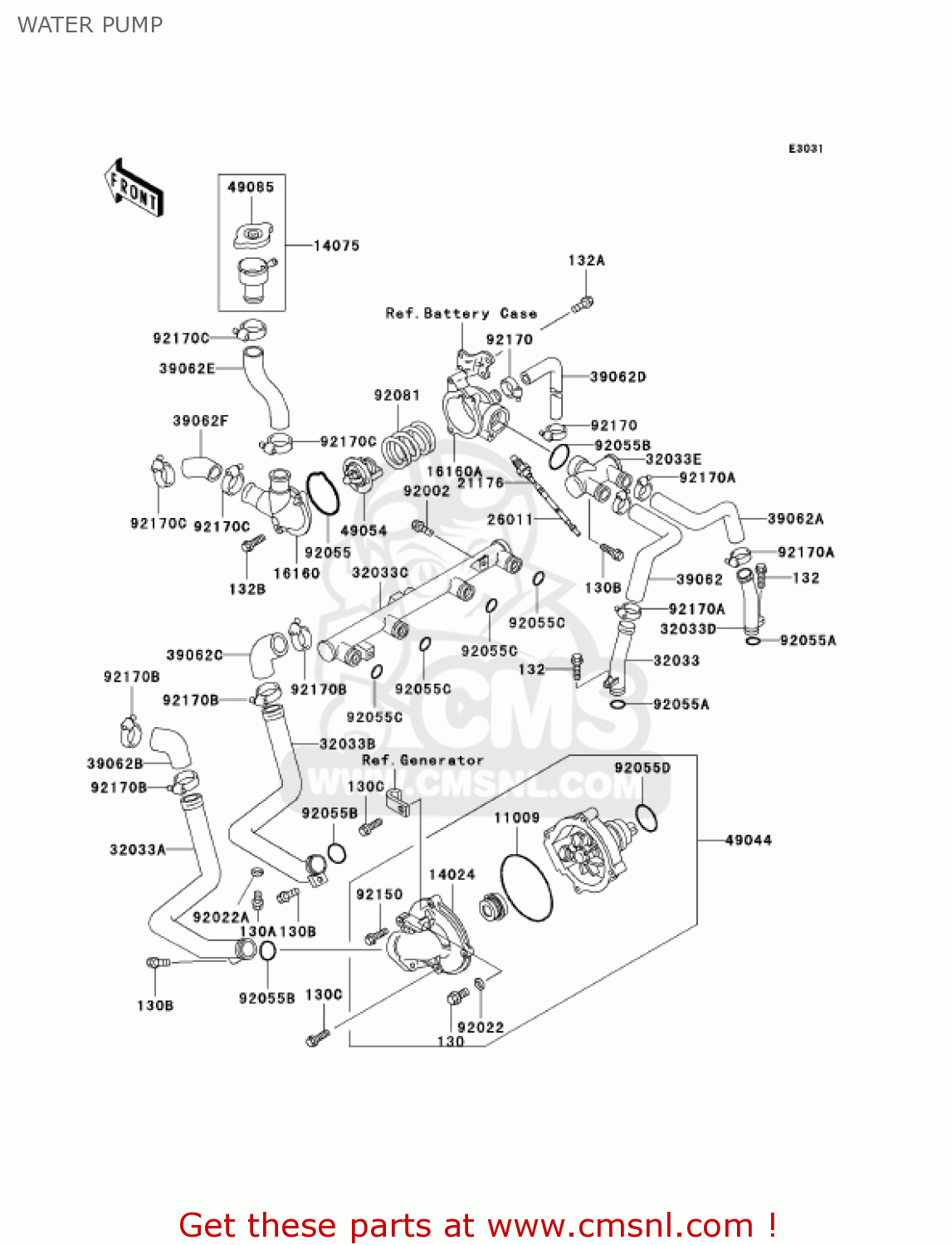 WATER PUMP ZG1200B17 VOYAGER XII 2003 USA CALIFORNIA CANADA