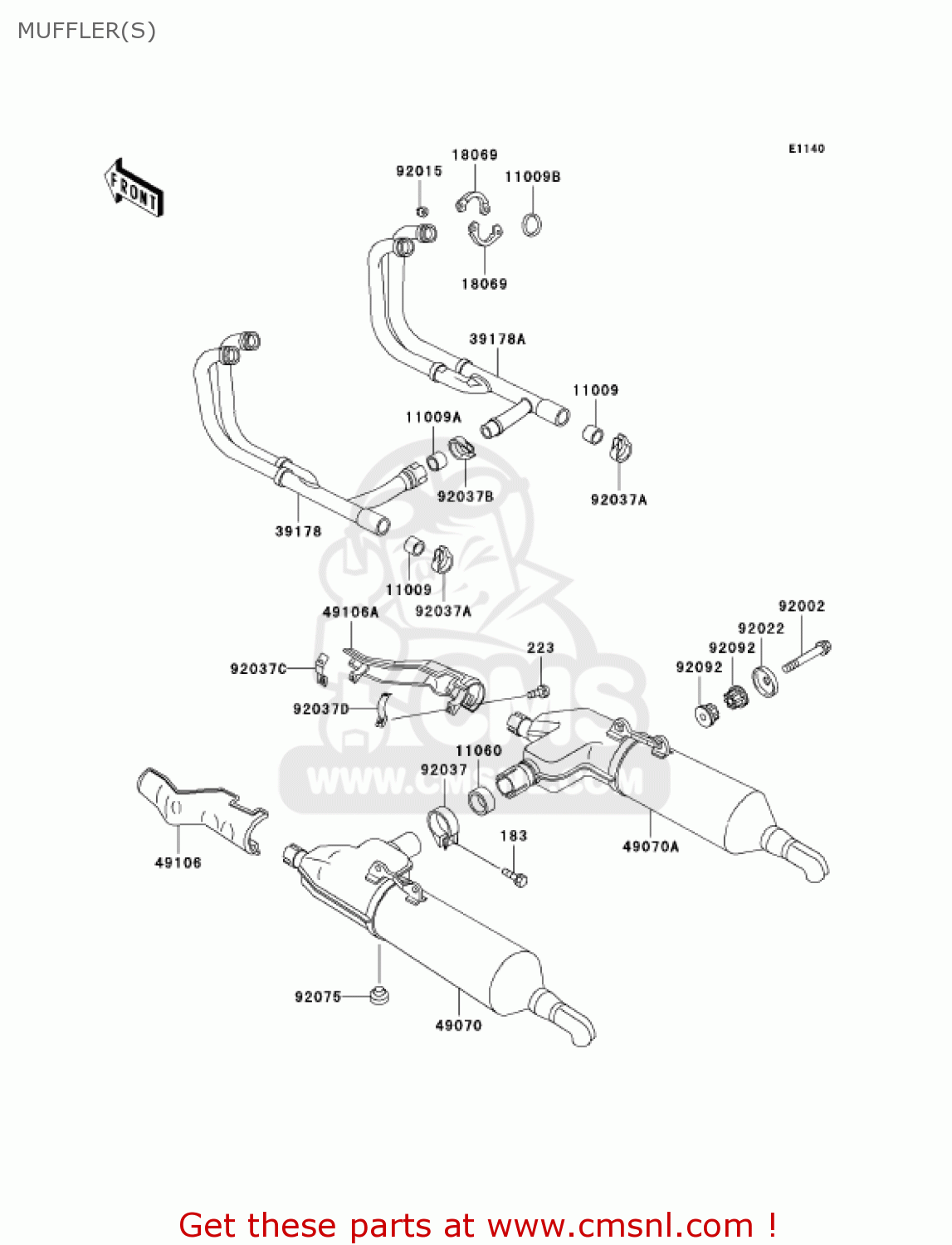 MUFFLER(S) ZG1200B17 VOYAGER XII 2003 USA CALIFORNIA CANADA