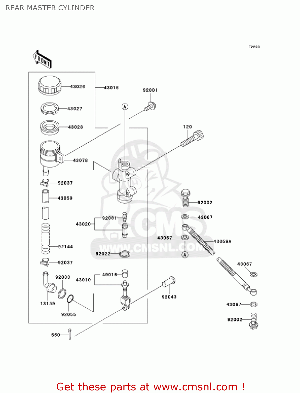 REAR MASTER CYLINDER ZG1200B17 VOYAGER XII 2003 USA CALIFORNIA CANADA