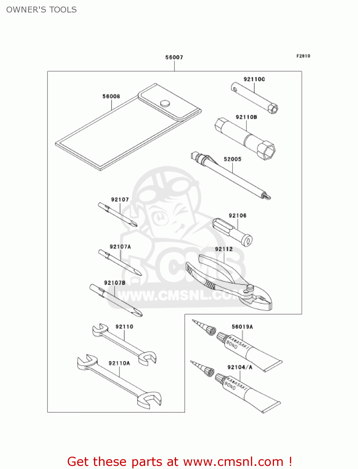 OWNER'S TOOLS ZG1200B17 VOYAGER XII 2003 USA CALIFORNIA CANADA