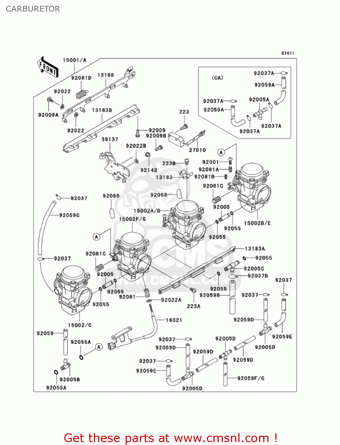 CARBURETOR ZG1200B17 VOYAGER XII 2003 USA CALIFORNIA CANADA