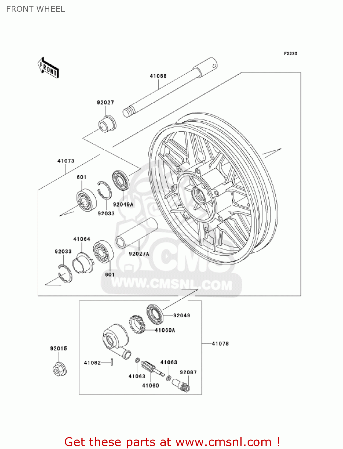 FRONT WHEEL ZG1200B17 VOYAGER XII 2003 USA CALIFORNIA CANADA