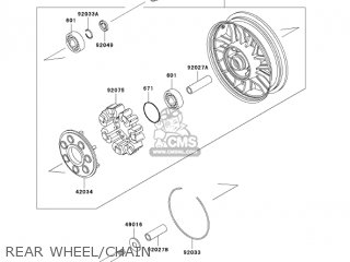 REAR WHEEL/CHAIN - ZG1200B17 VOYAGER XII 2003 USA CALIFORNIA CANADA