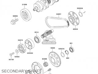 SECONDARY SHAFT - ZG1200B17 VOYAGER XII 2003 USA CALIFORNIA CANADA