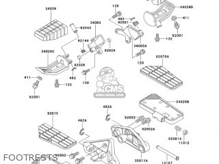 FOOTRESTS - ZG1200B17 VOYAGER XII 2003 USA CALIFORNIA CANADA