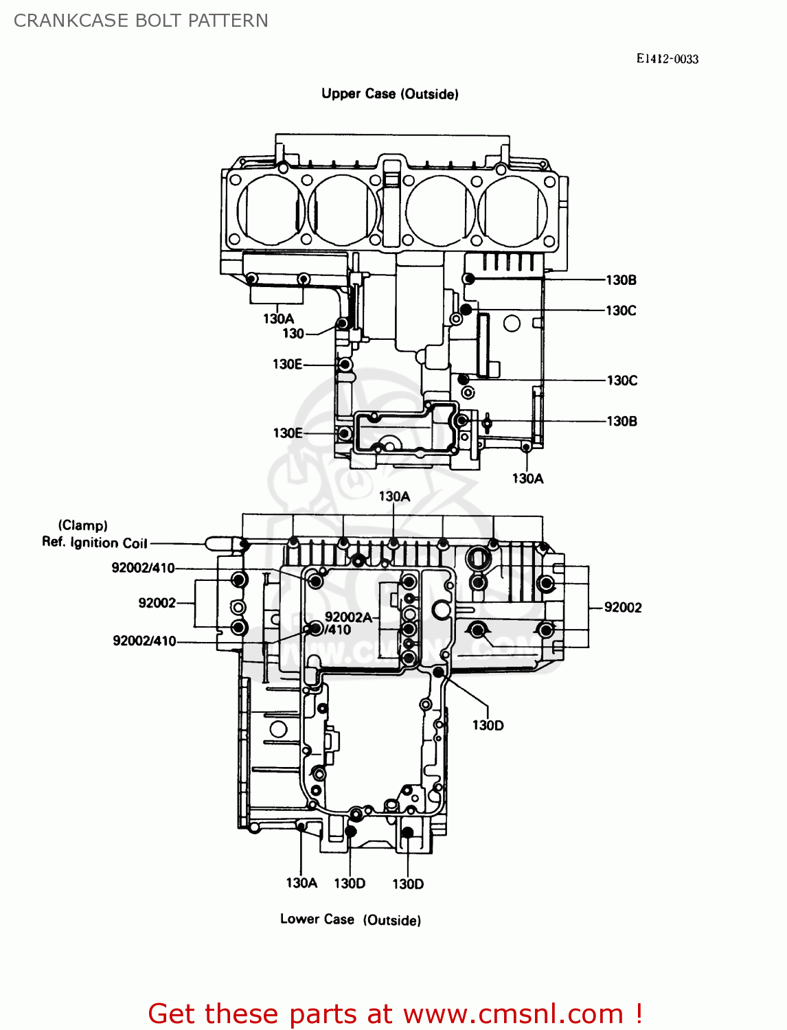 CRANKCASE BOLT PATTERN ZG1200B2 VOYAGER XII 1988 USA CALIFORNIA CANADA