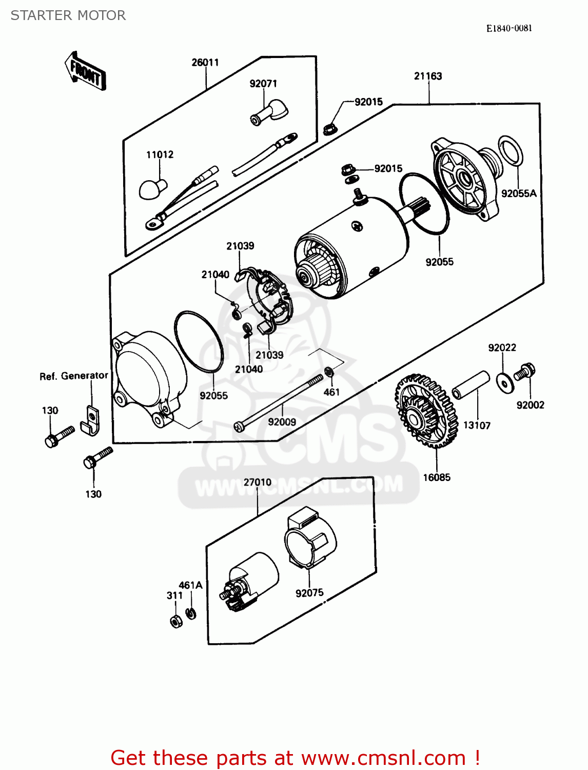 STARTER MOTOR ZG1200B2 VOYAGER XII 1988 USA CALIFORNIA CANADA