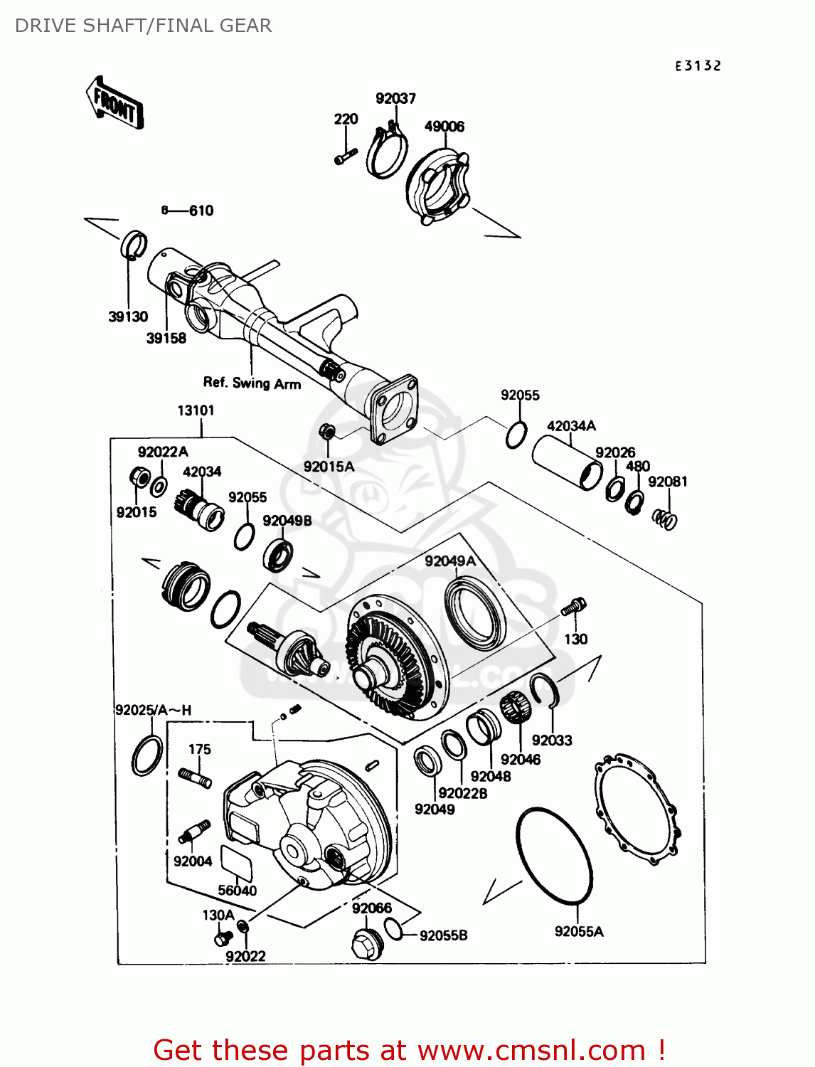 DRIVE SHAFT/FINAL GEAR ZG1200B2 VOYAGER XII 1988 USA CALIFORNIA CANADA