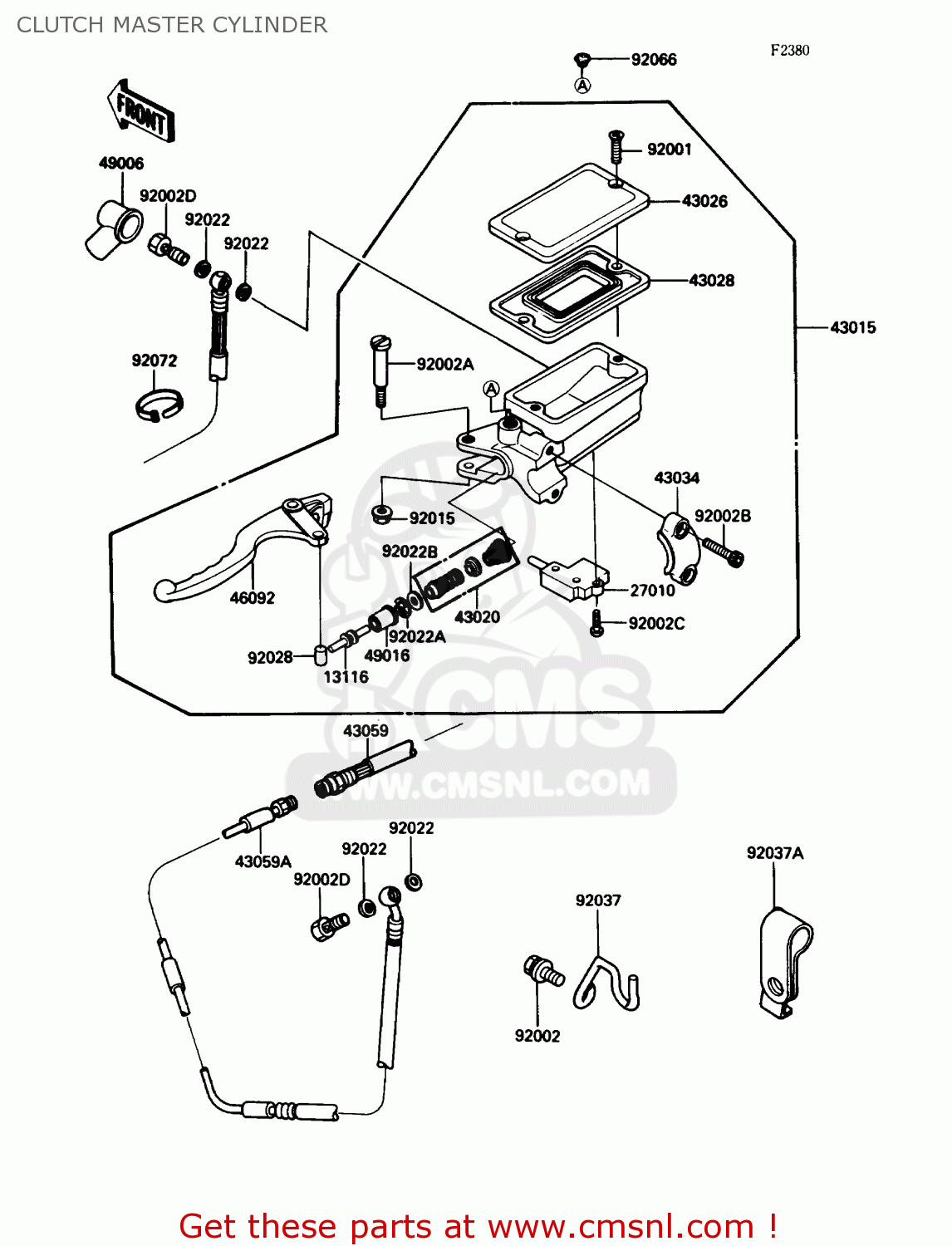 CLUTCH MASTER CYLINDER ZG1200B2 VOYAGER XII 1988 USA CALIFORNIA CANADA