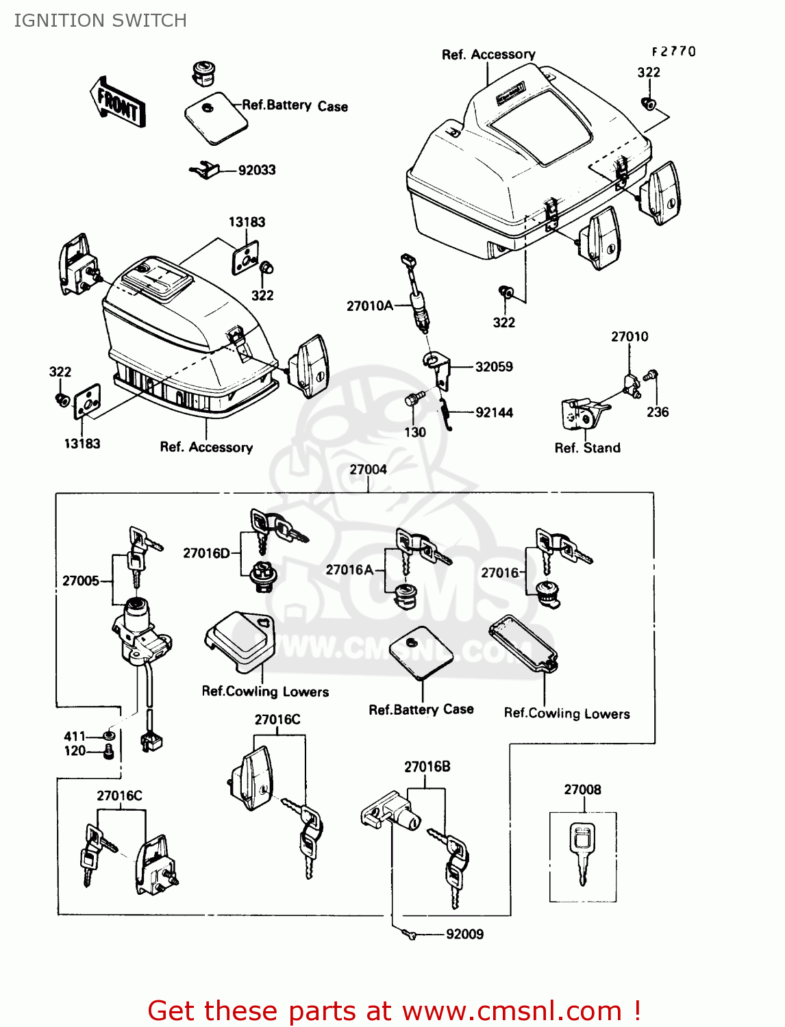 IGNITION SWITCH ZG1200B2 VOYAGER XII 1988 USA CALIFORNIA CANADA