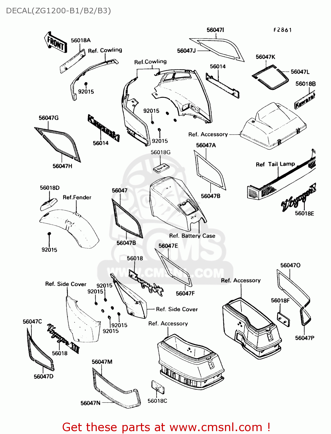DECAL(ZG1200-B1/B2/B3) ZG1200B2 VOYAGER XII 1988 USA CALIFORNIA CANADA