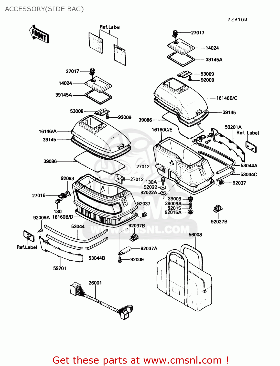 ACCESSORY(SIDE BAG) ZG1200B2 VOYAGER XII 1988 USA CALIFORNIA CANADA