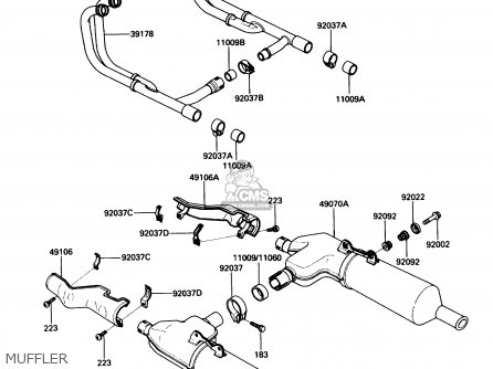 MUFFLER - ZG1200B2 VOYAGER XII 1988 USA CALIFORNIA CANADA