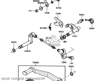 GEAR CHANGE MECHANISM - ZG1200B2 VOYAGER XII 1988 USA CALIFORNIA CANADA