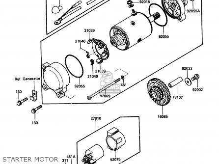 STARTER MOTOR - ZG1200B2 VOYAGER XII 1988 USA CALIFORNIA CANADA
