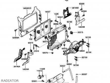 RADIATOR - ZG1200B2 VOYAGER XII 1988 USA CALIFORNIA CANADA