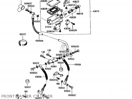 FRONT MASTER CYLINDER - ZG1200B2 VOYAGER XII 1988 USA CALIFORNIA CANADA